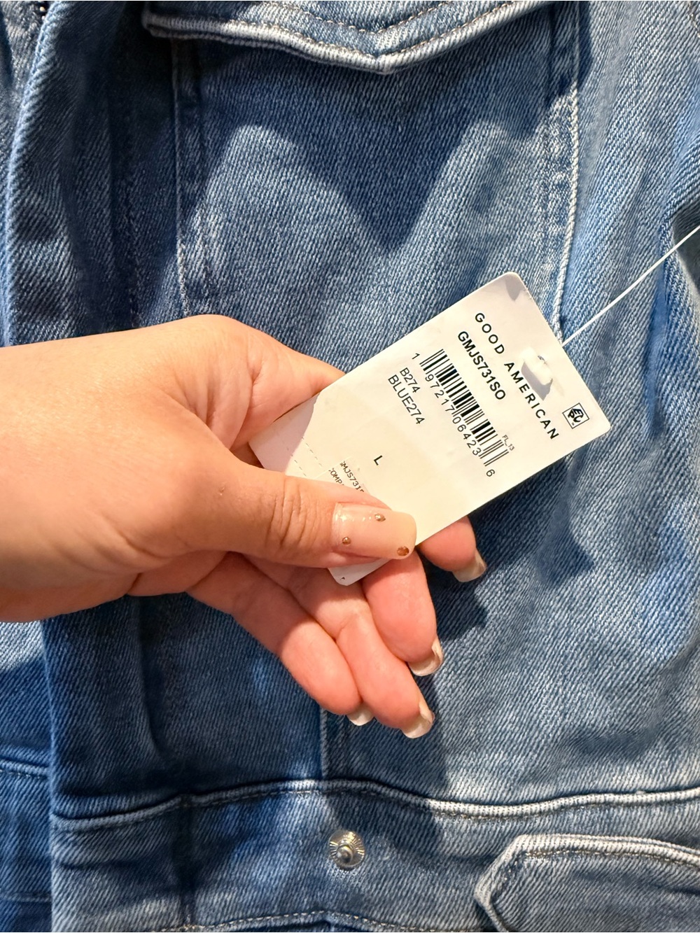 Good American Light Blue Denim Short-Sleeve Jumpsuit Overalls - Picture 7 of 7